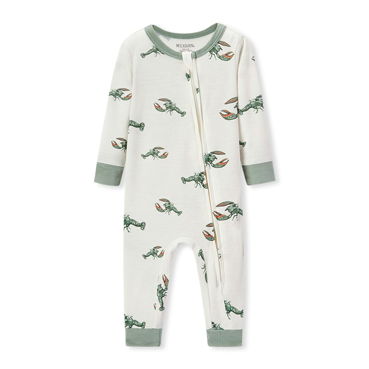 Mint Lobster Luxe Stretch Zipper Pajama
