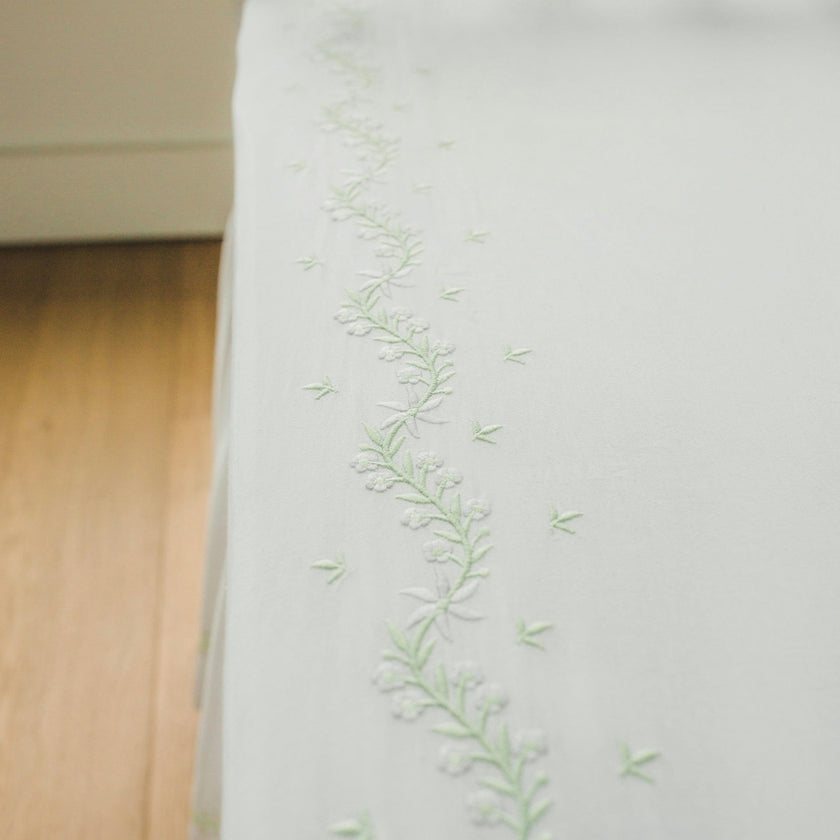 Embroidered Crib Sheet - Meadow