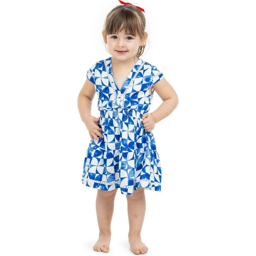 The Greece - Girls Smocked Waist Sun Dress