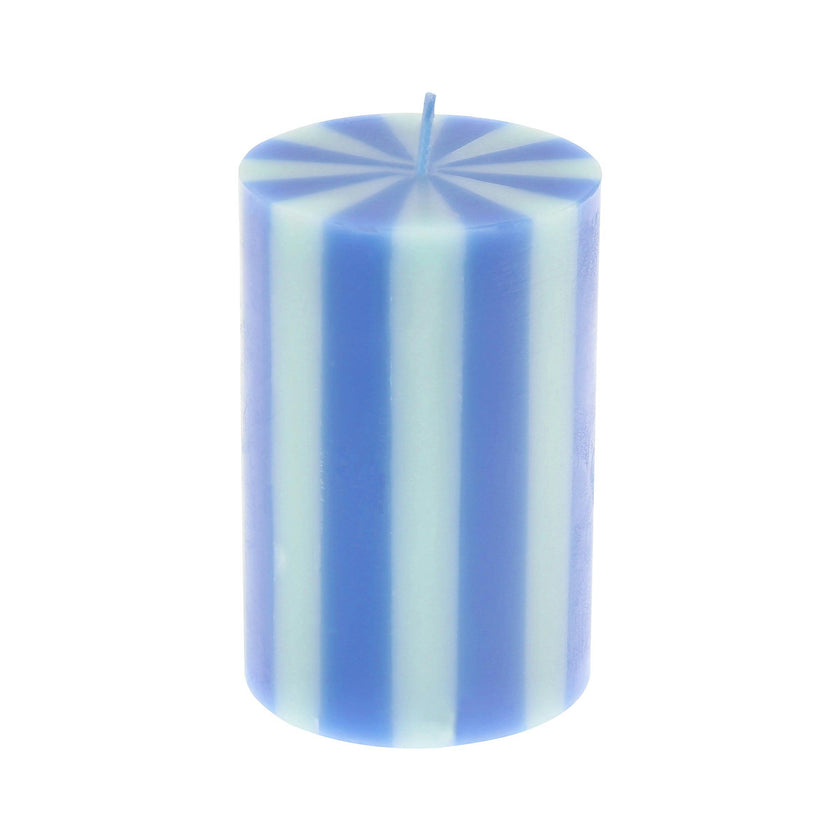 Bright Striped Pillar Candles