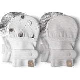 STAY ON 2-PACK MITTS | MANY MOONS + PEBBLE — Bamboo Organic Cotton Blend, 0–6M