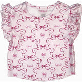 Girls Hi-Shine Ruffle Short Sleeve Crop Top