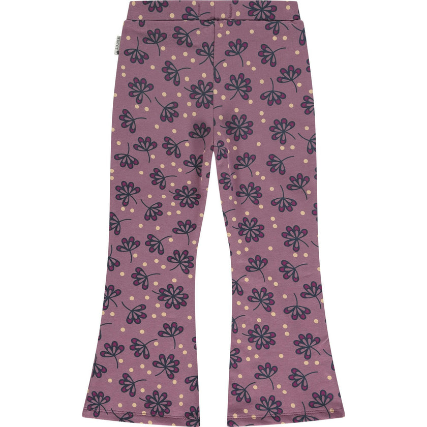 All-Over Leaf Floral Print Flared Leggings