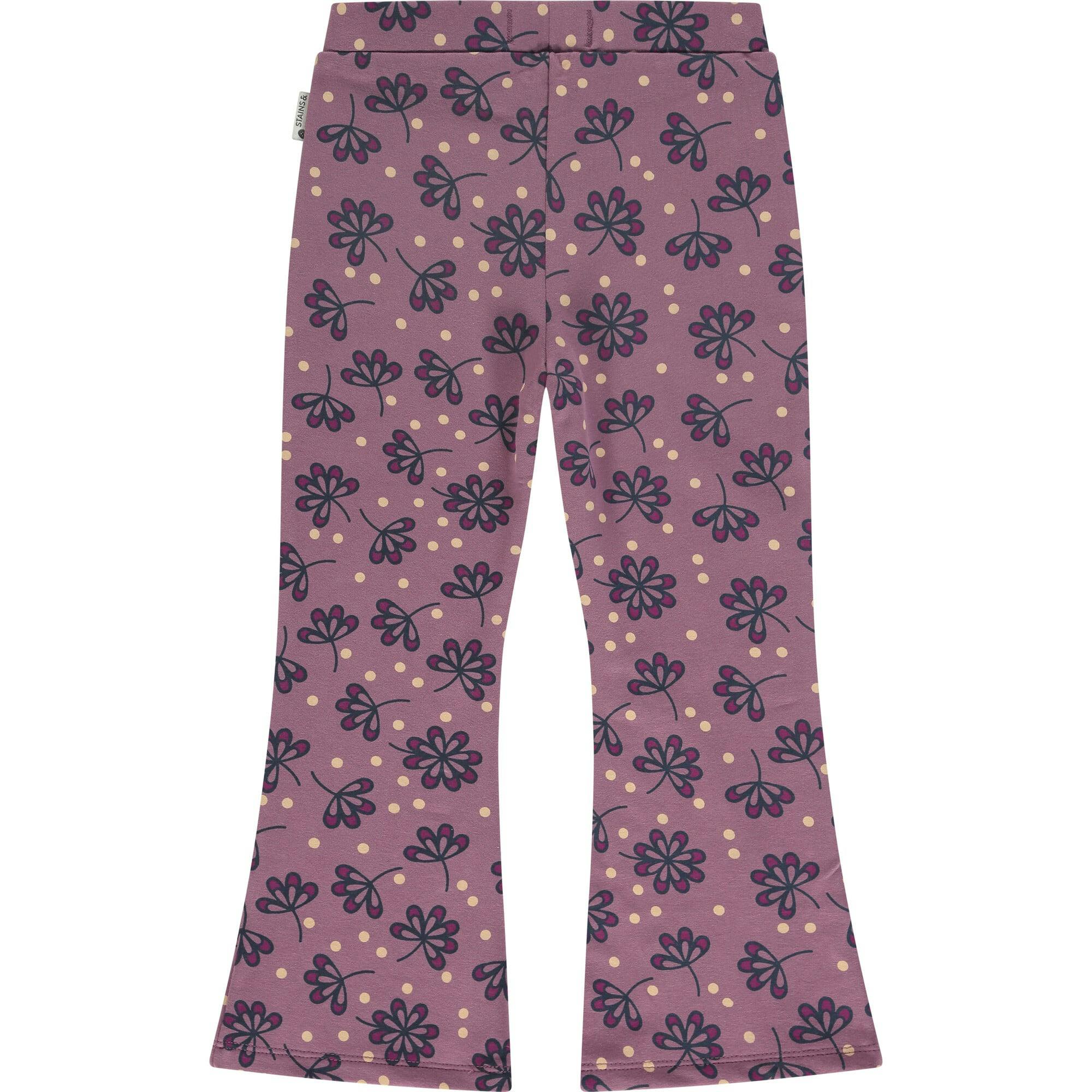 All-Over Leaf Floral Print Flared Leggings