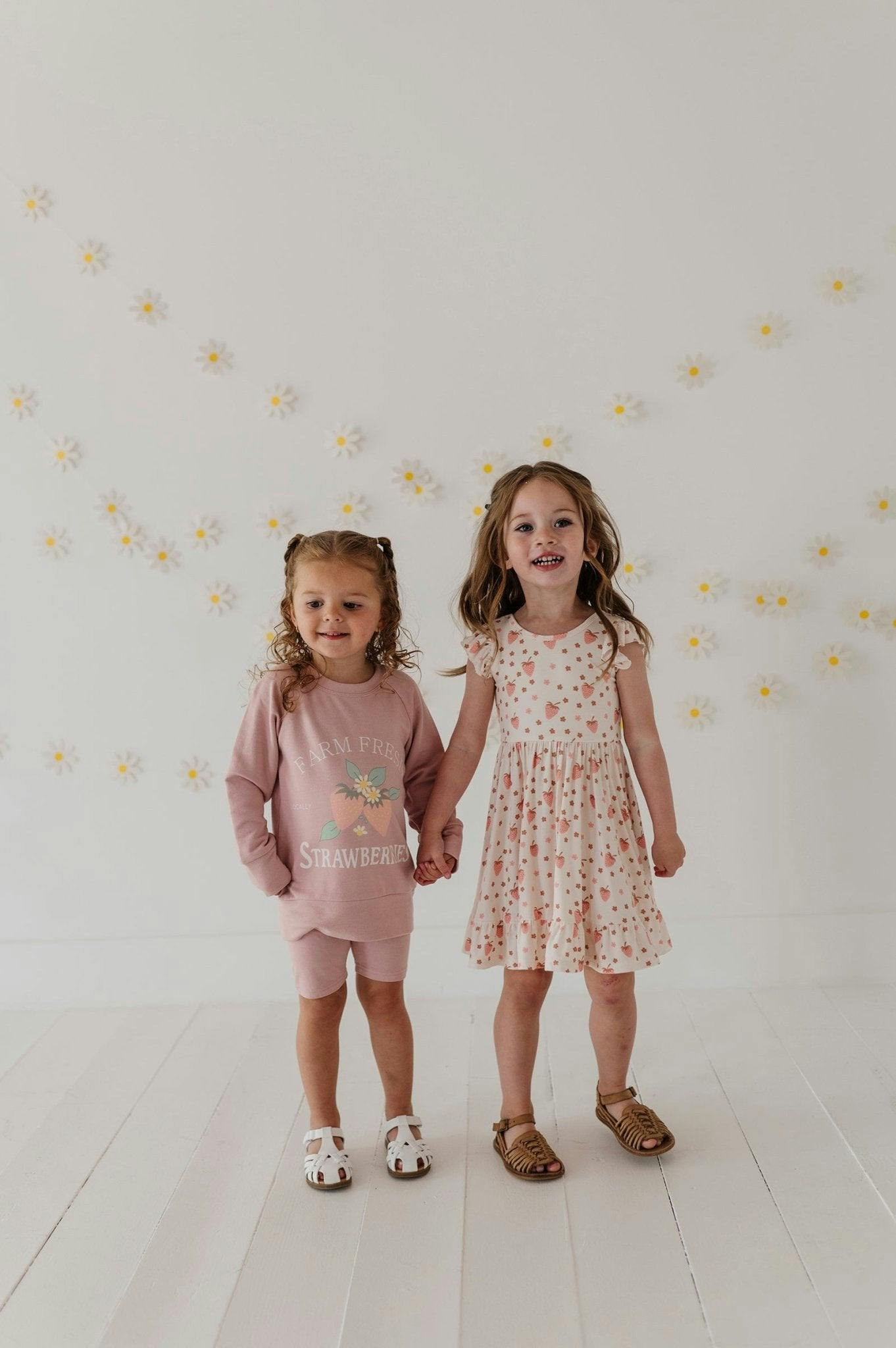 Girls Raglan Sweatshirt in Farm Fresh Strawberries