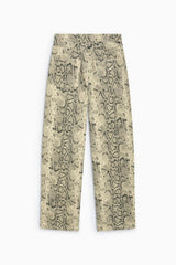 TNS Denim Woman Barrel Trouser Snake Print