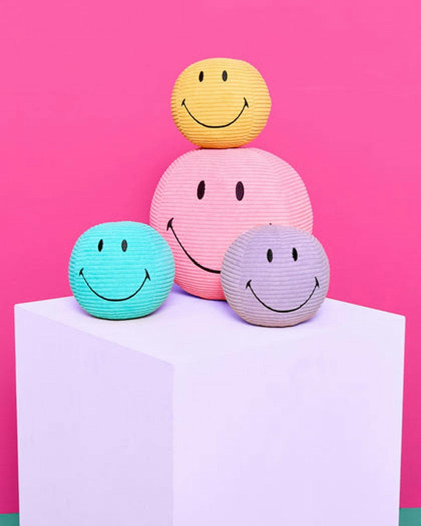 Plush Smiley Corduroy Yellow 5"