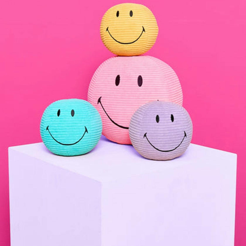 Plush Smiley Corduroy Bubblegum Pink 9"