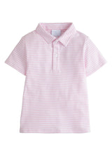 Short Sleeve Polo - Light Pink Stripe