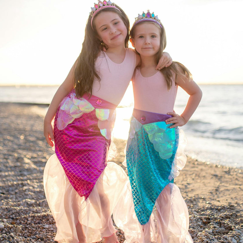 Mermaid Glimmer Skirt Set with Headband