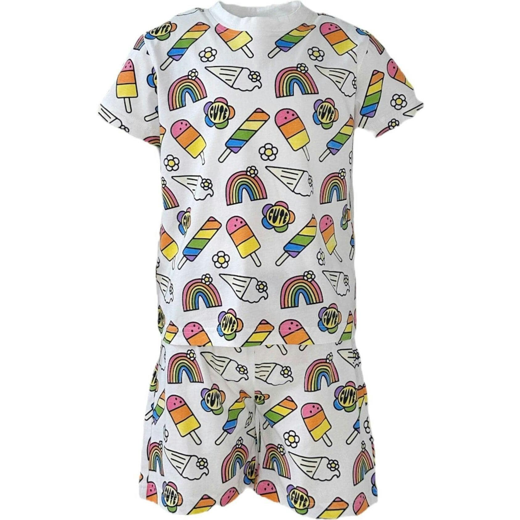 Rainbow Ice Cream 2-Piece Tee & Short Set
