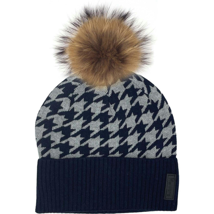 Houndstooth Knit Beanie (Snap On Pom Sold Separately)