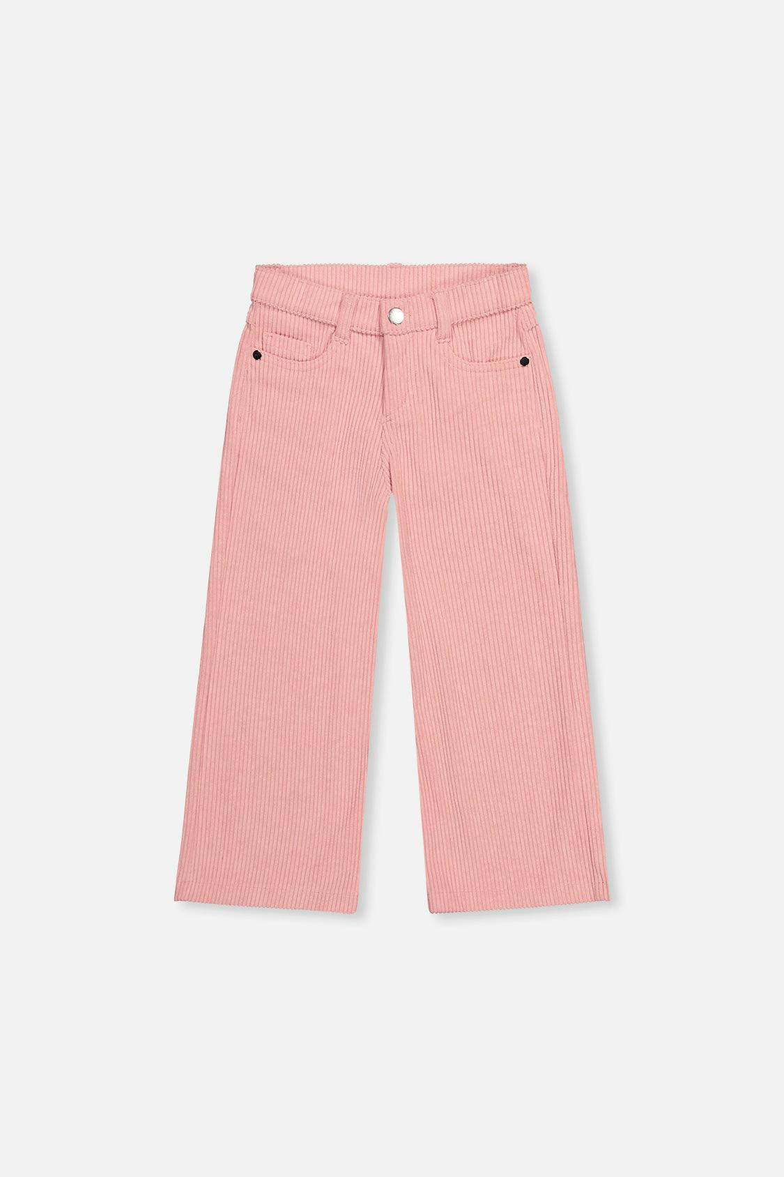 Stretch Corduroy Wide Leg Pants Pink