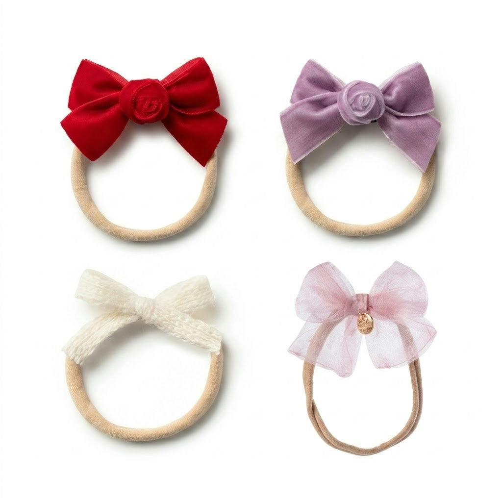 Halo Luxe Adorable Newborn Baby Girl Essentials Kit - Gentle Hair Accessories Collection