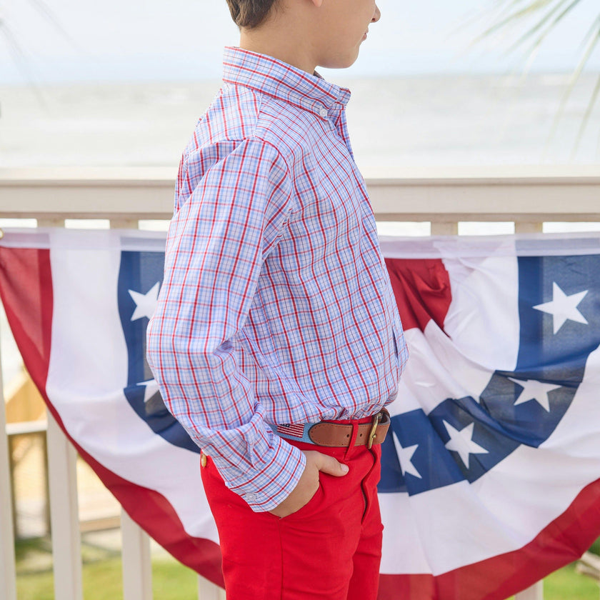 Button Down Shirt - Patriotic Plaid
