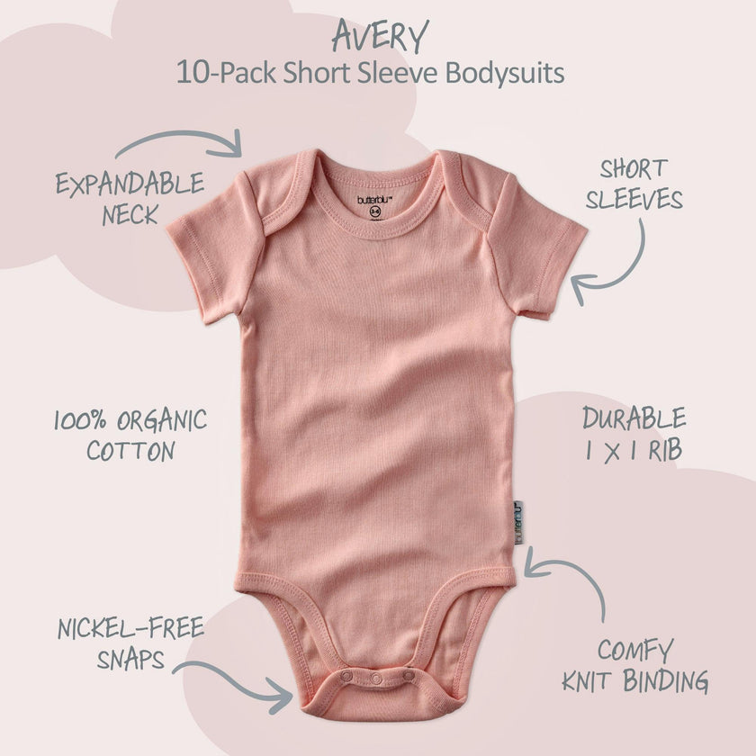 AVERY 10-Pack Short Sleeve Bodysuits