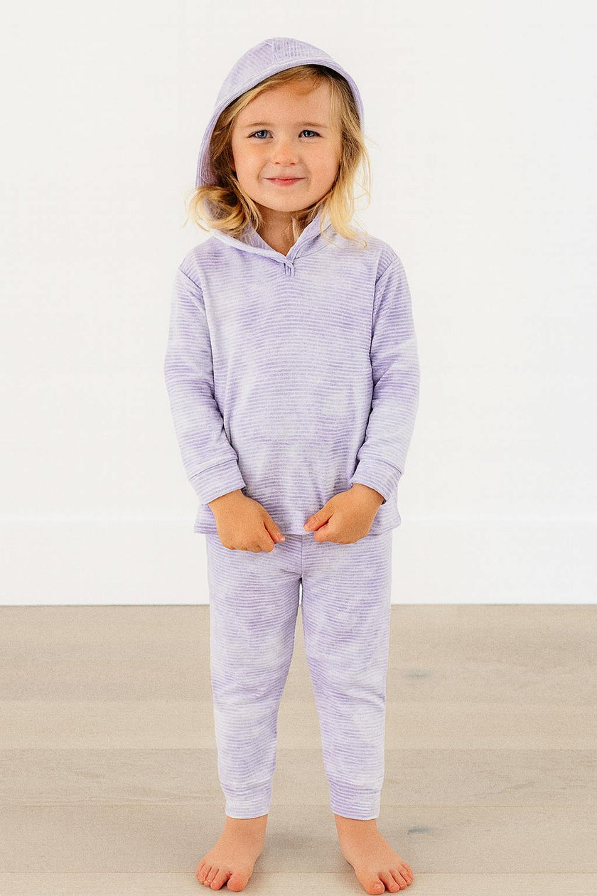 Stripe Marble Rib Hoodie and Legging Set