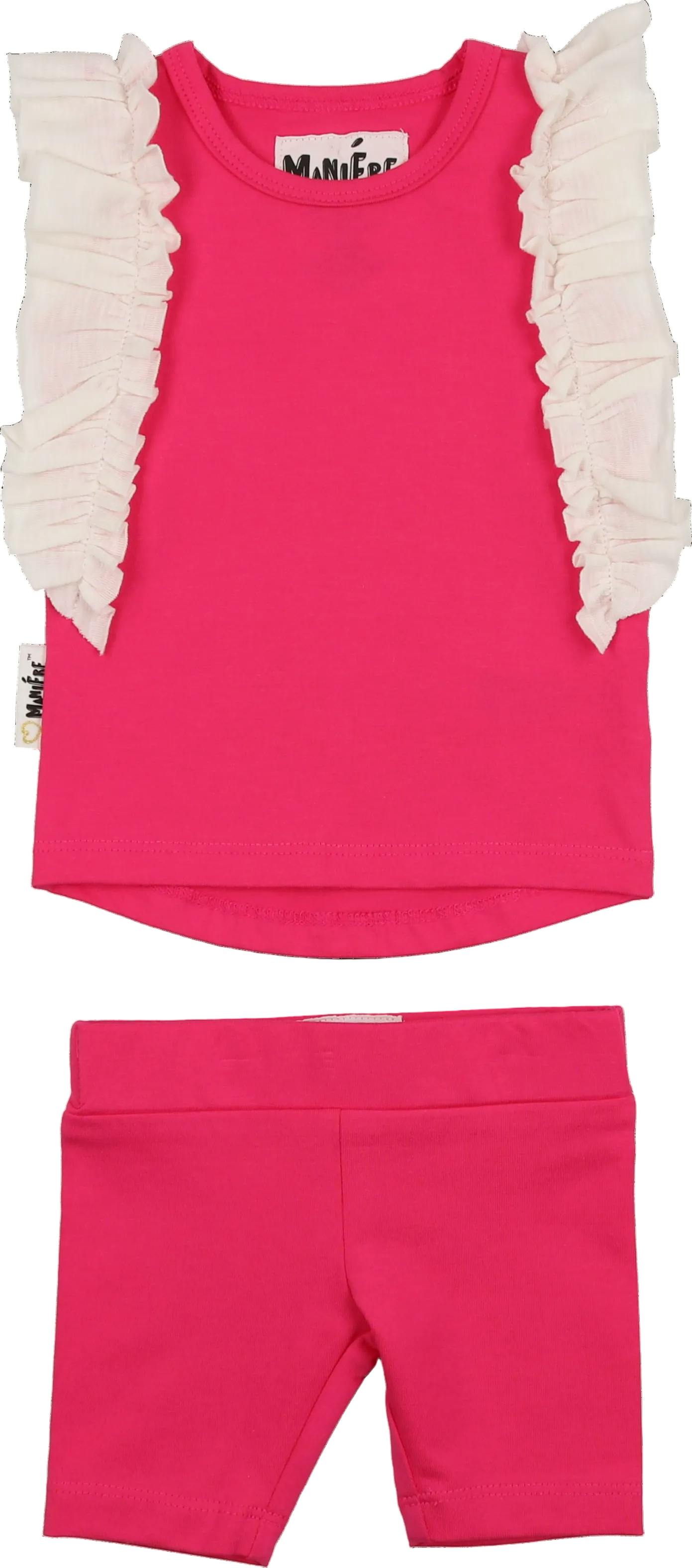 Ruffle Sleeve Short Set
