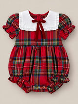 Baby Emery Romper in Holiday Plaid