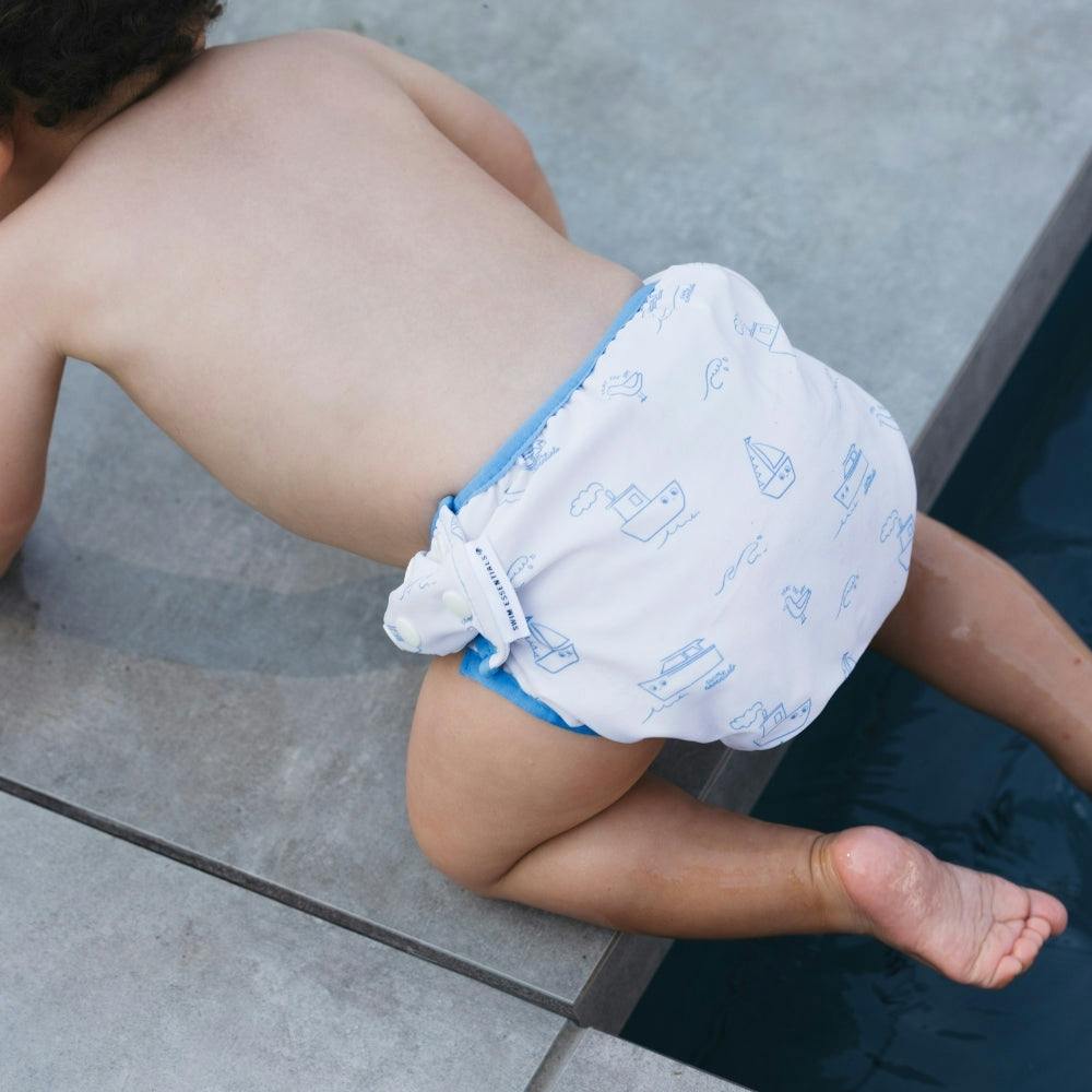 Swim Diaper - Beige/Blue - Seas The Day