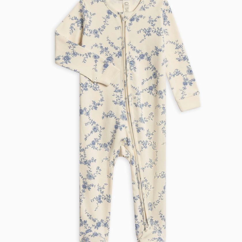 Peyton Zipper Sleeper Wave Stripe / Rain