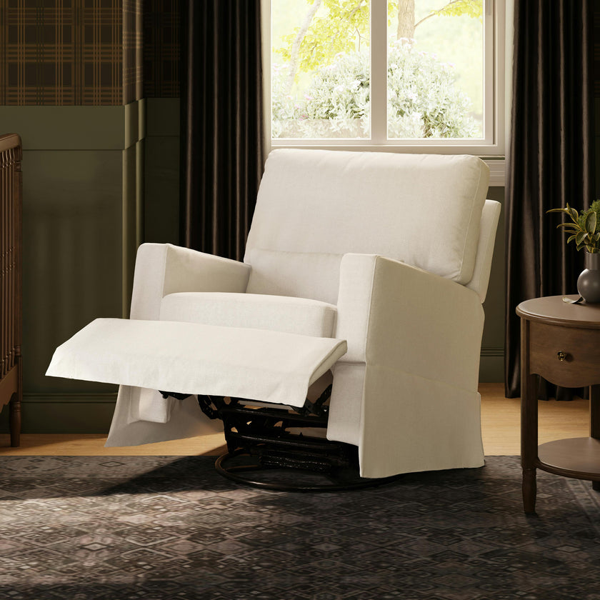 Crawford Recliner and Swivel Glider in Performance Cream Eco-Weave
