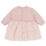Soft Pink Pleated Knit Full Dress