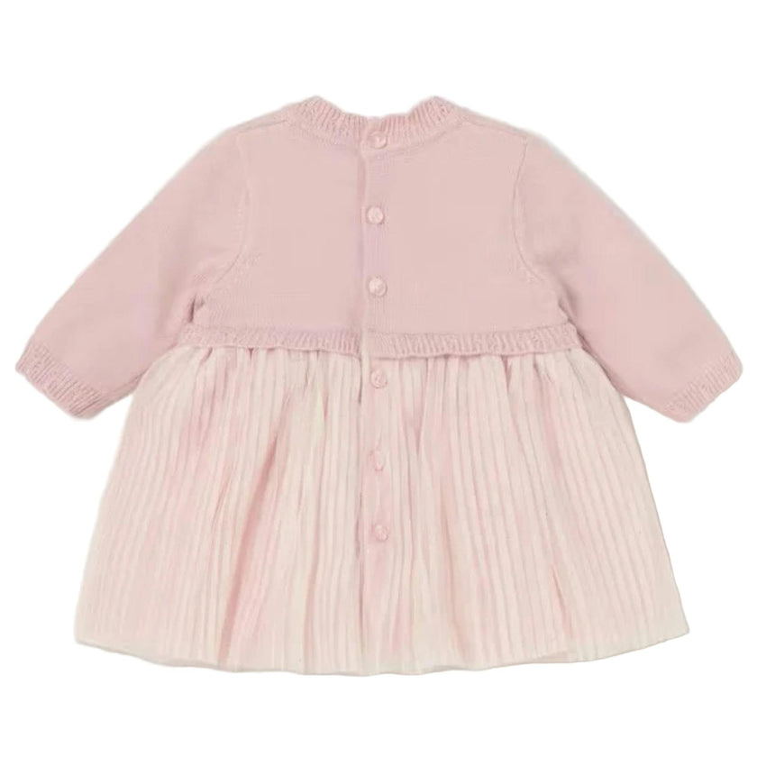Soft Pink Pleated Knit Full Dress