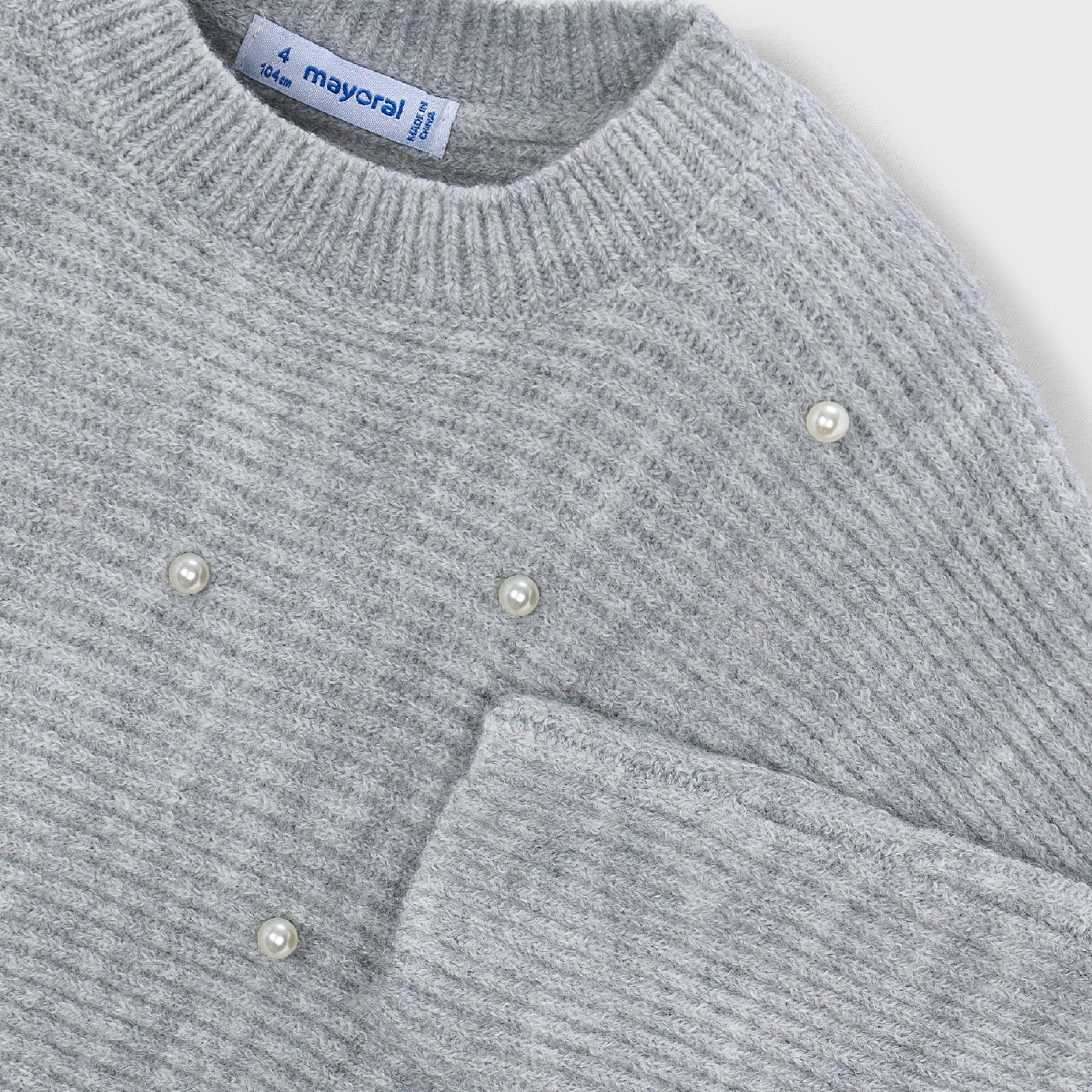 Gray Pearl Knit Sweater