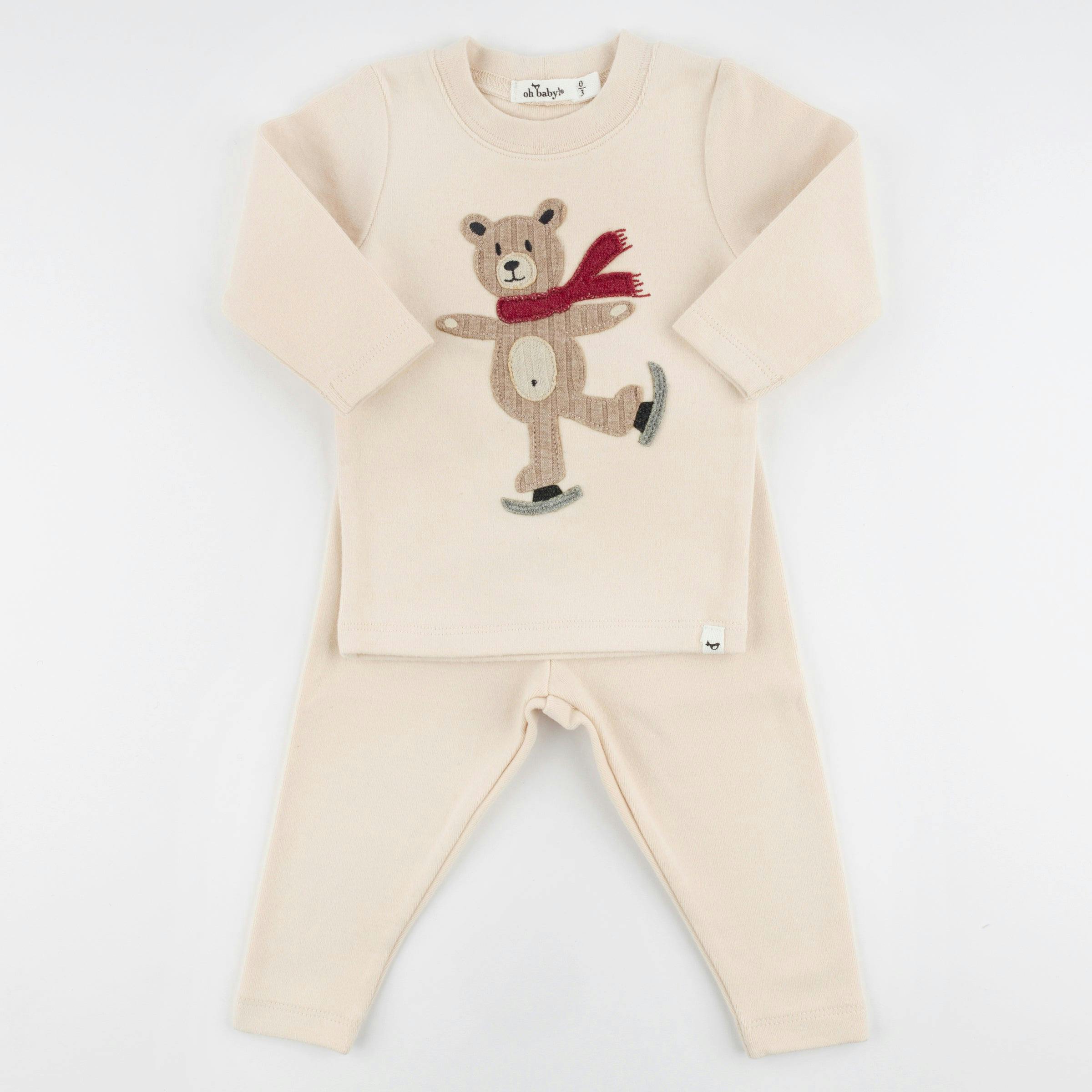 Iceskating Bear Baby Rib 2pc Set