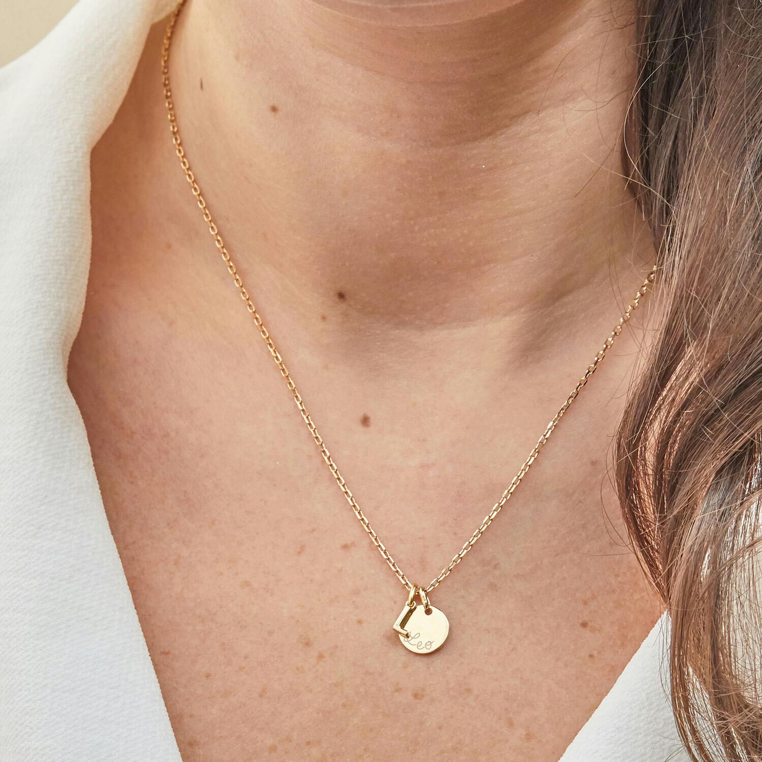 Personalized Mini Alphabet Necklace, 14k Gold Plated