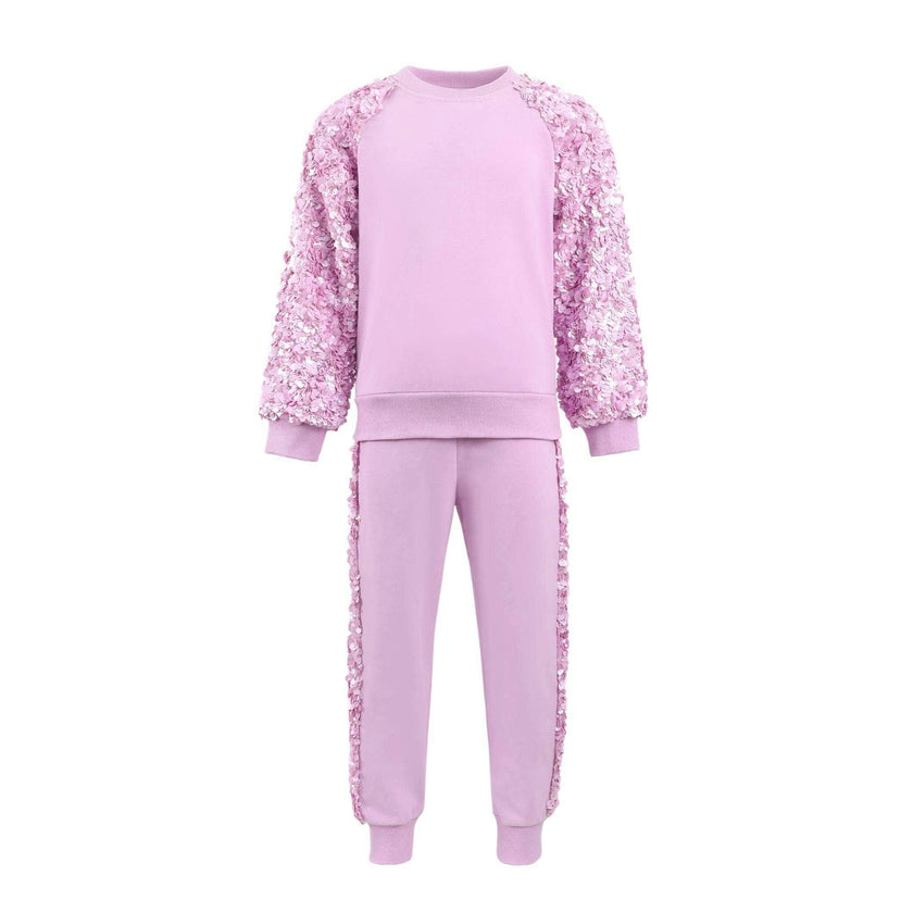 Lavender Sequin Joggers Set