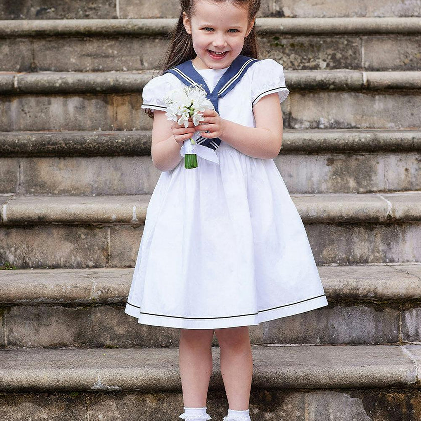 Philippa Sailor Dress in White