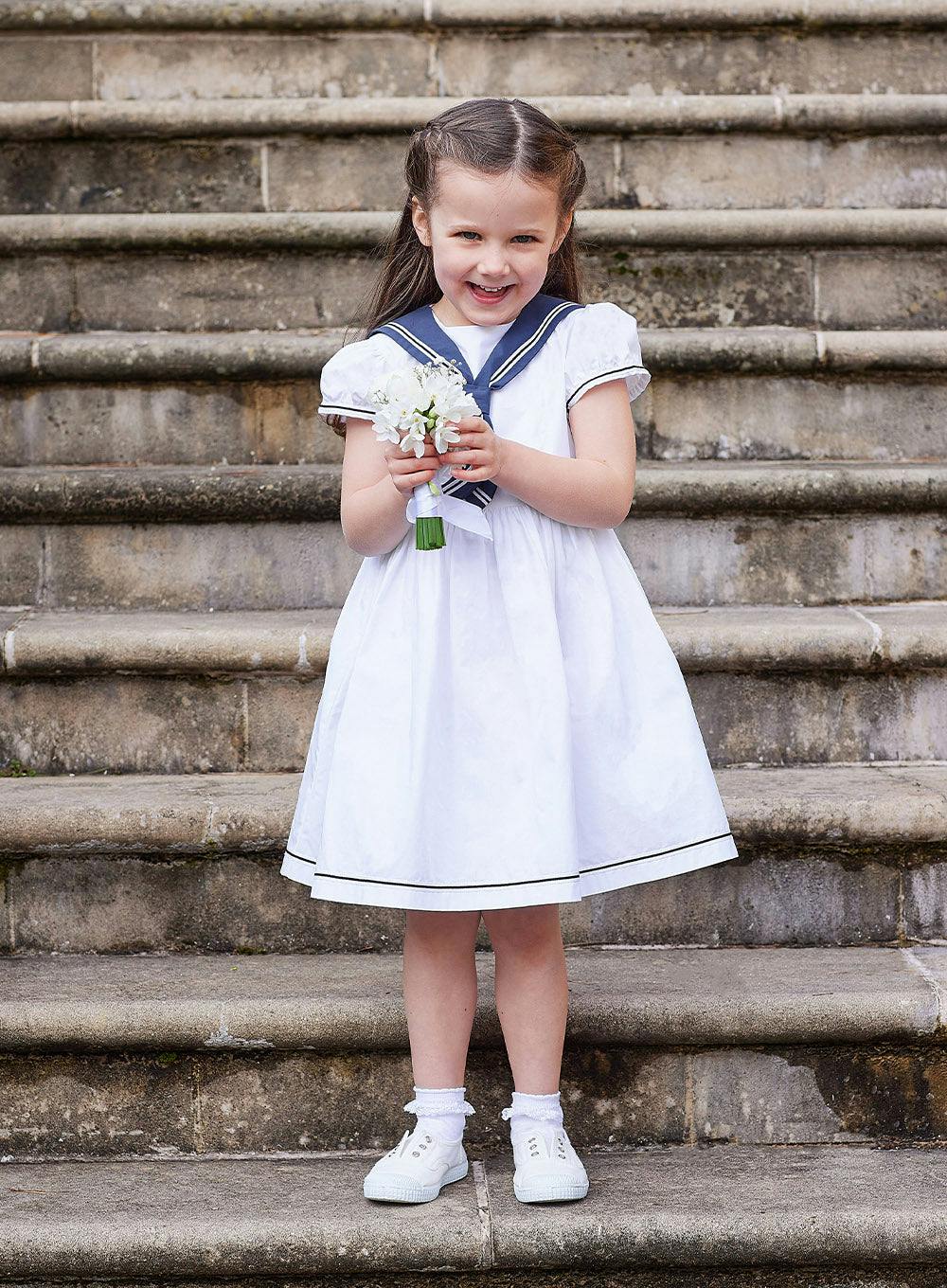 Philippa Sailor Dress in White
