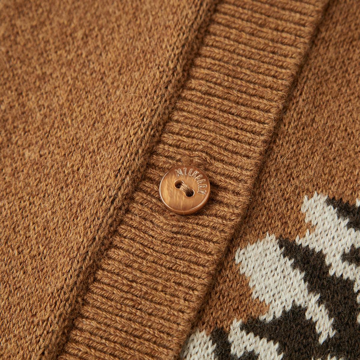 Pinecone & Knitted Collar Jumpsuit