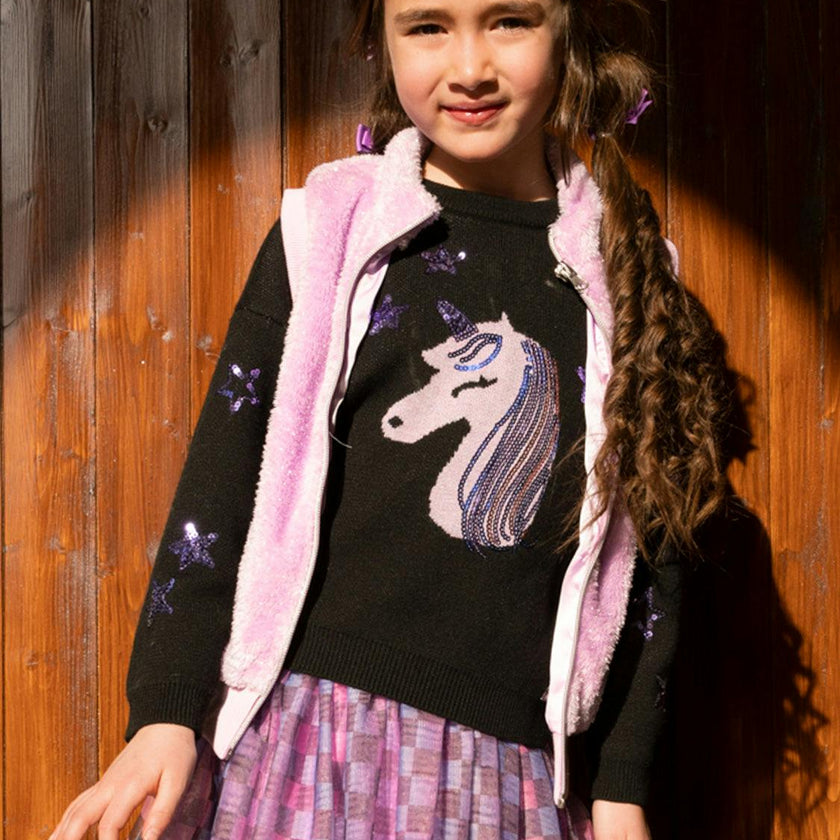 Faux Fur Sleeveless Vest Violet