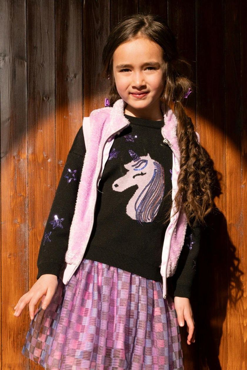 Faux Fur Sleeveless Vest Violet