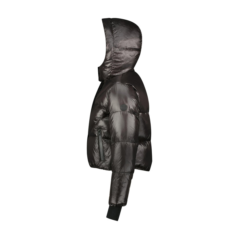 Mixed Media Teen Bomber - Black