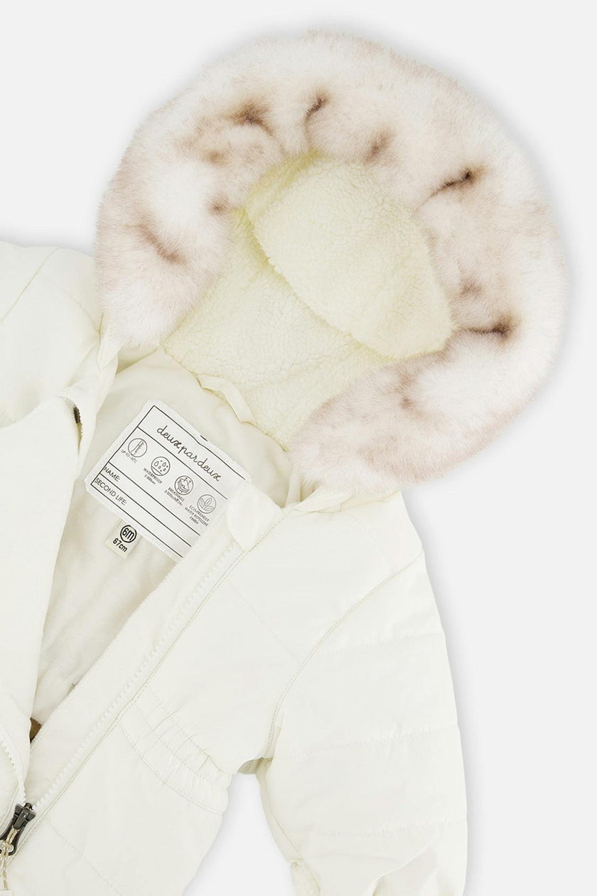 Baby One Piece Snowsuit For Car Seats Off White