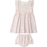 Organic Flutter Dress - Peony
