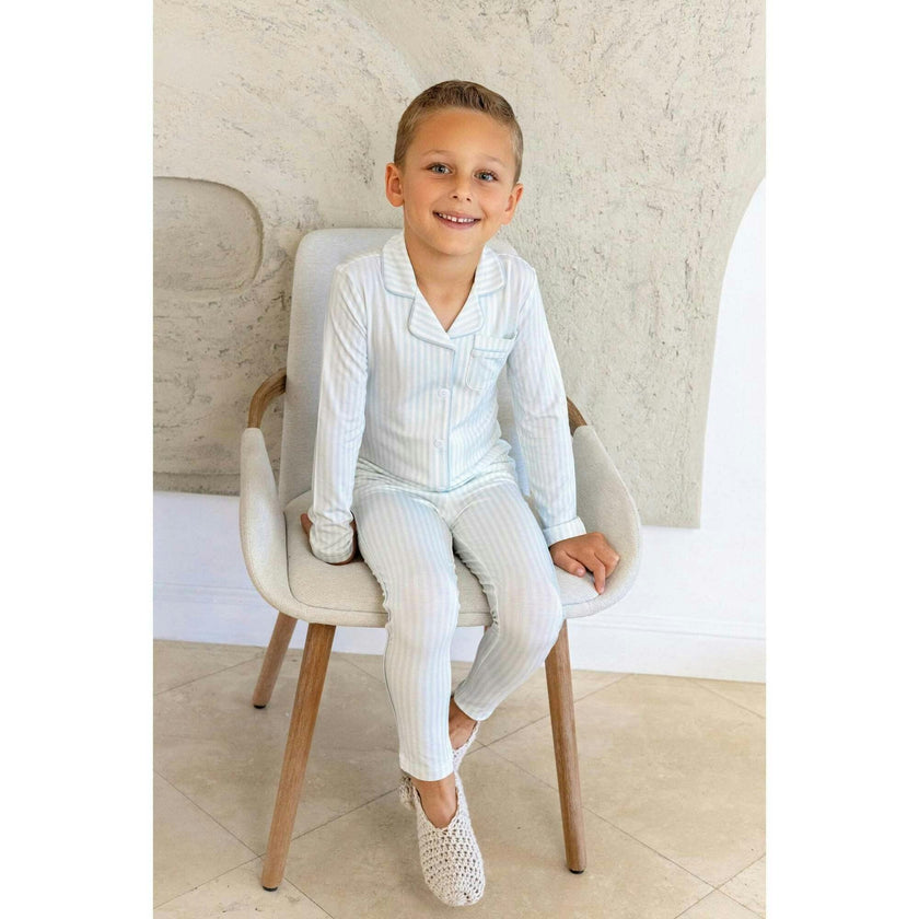 Striped Button Down Loungewear Set, Boys