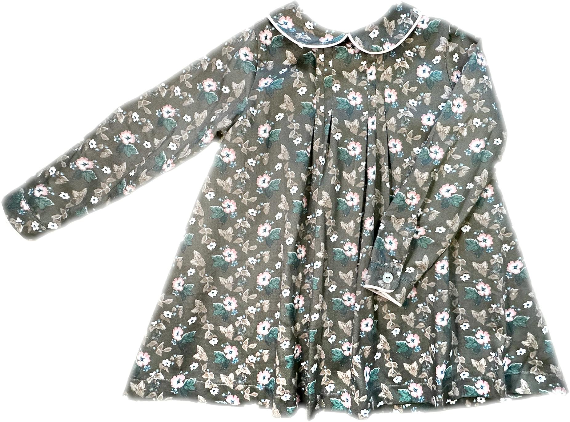 Charlie Dress and Bloomer Set in Woodland Floral in Cocoa
