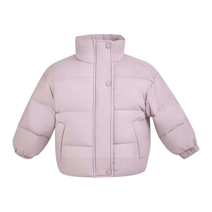 Purple Hooded Puffer Jacket