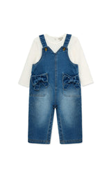 Bow Pocket Overall Set (2T-4T)