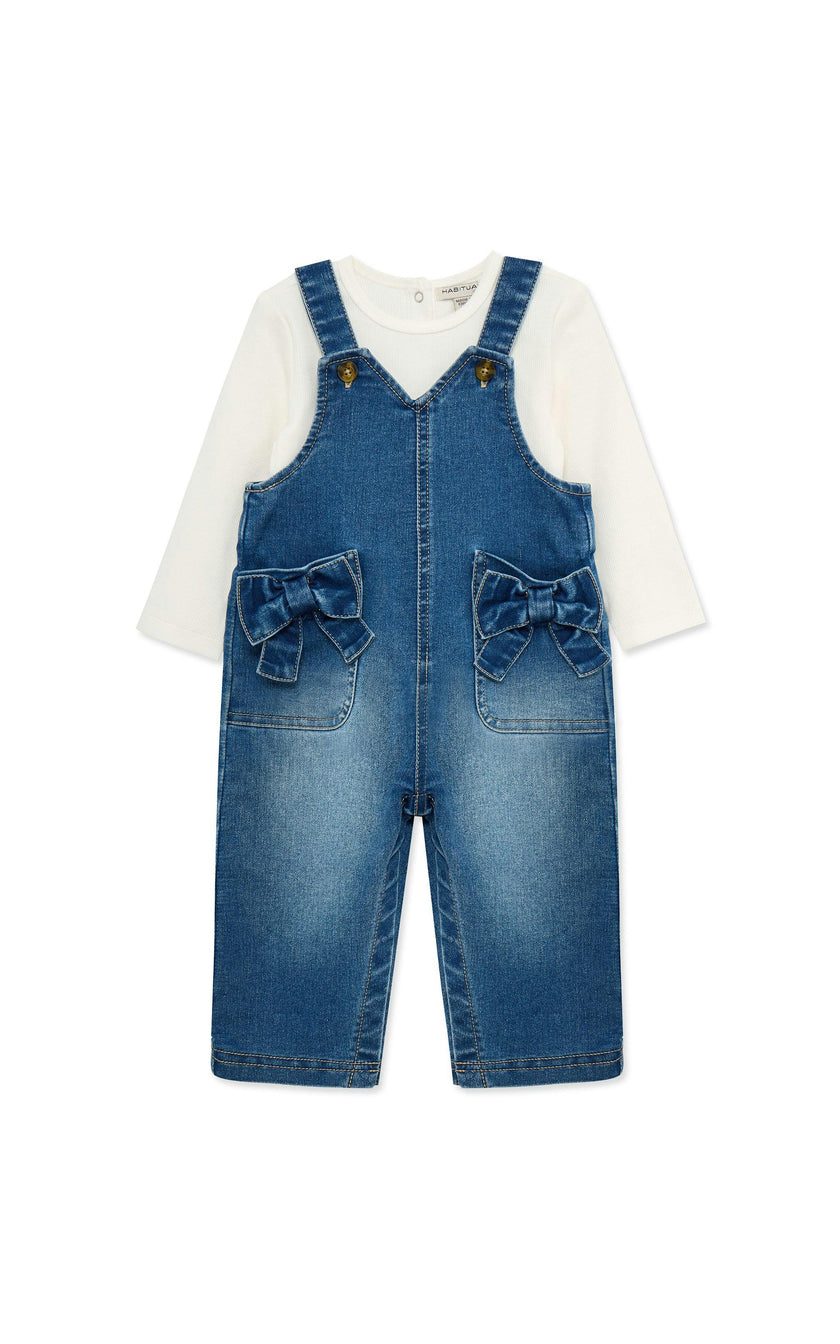 Bow Pocket Overall Set (2T-4T)