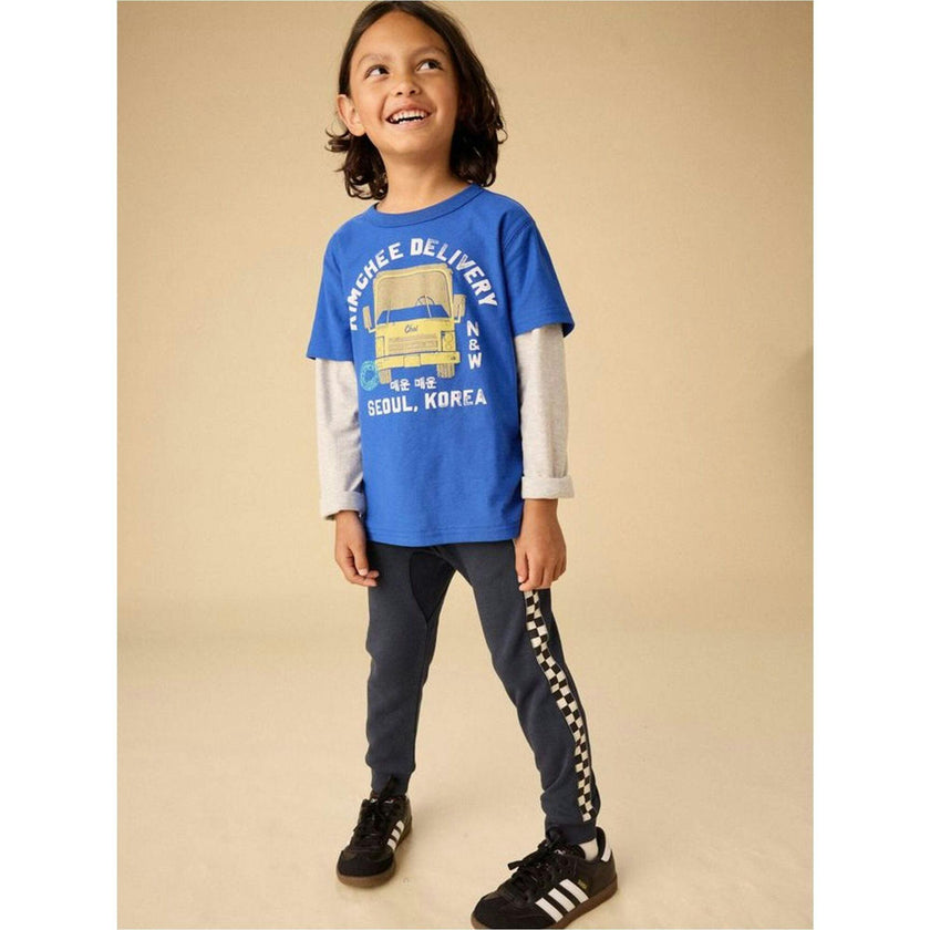 Kimchee Delivery Layered Tee, Blue
