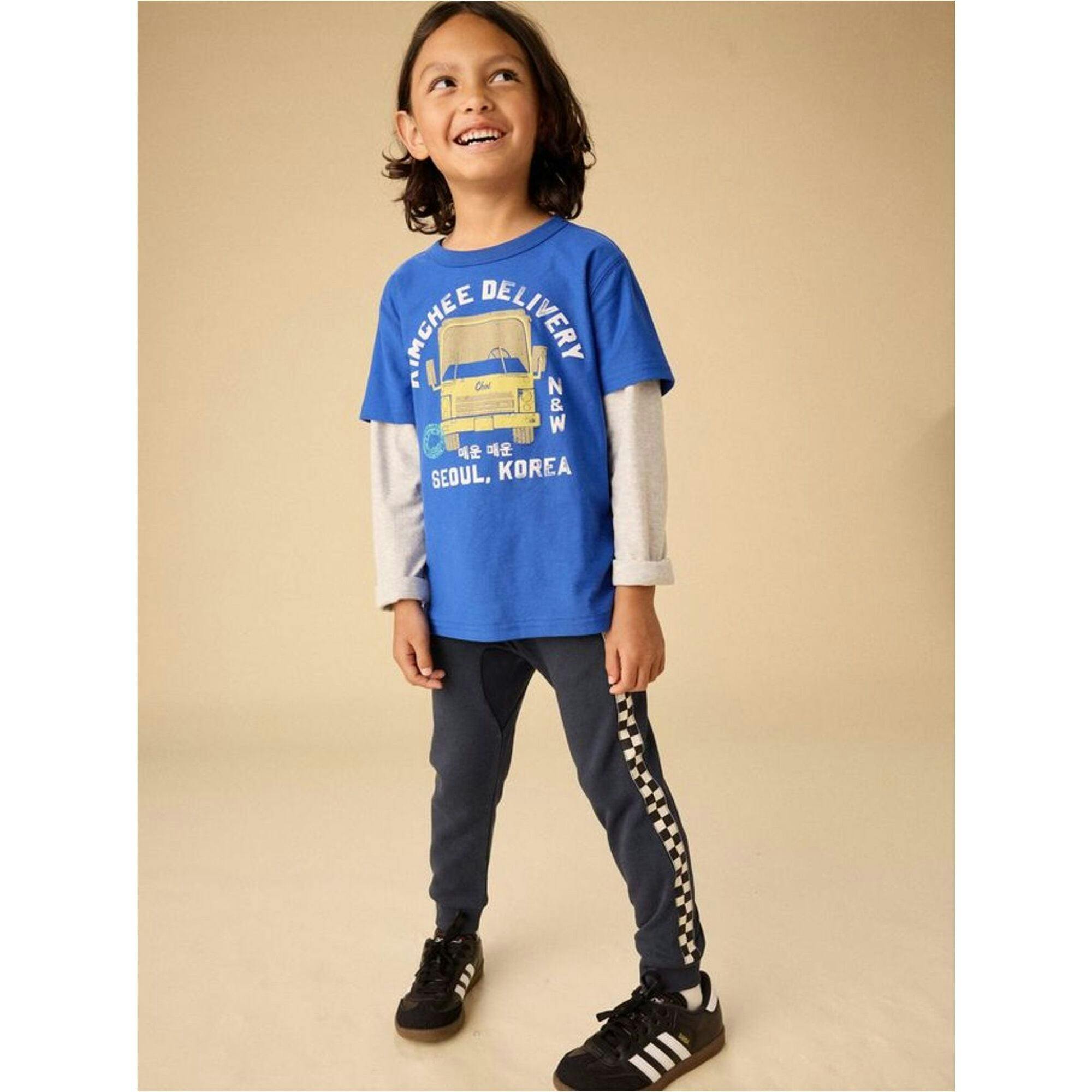 Kimchee Delivery Layered Tee, Blue
