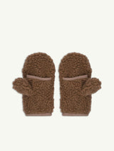 children's merino mittens - teddy brown 6y+