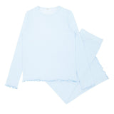 Women's Powder Blue Stripe Pima Pajamas Set