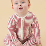 Red Stripe Clever Zip Romper